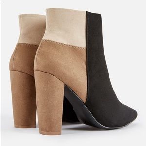Color Blocked Heeled Bootie